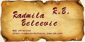Radmila Belčević vizit kartica